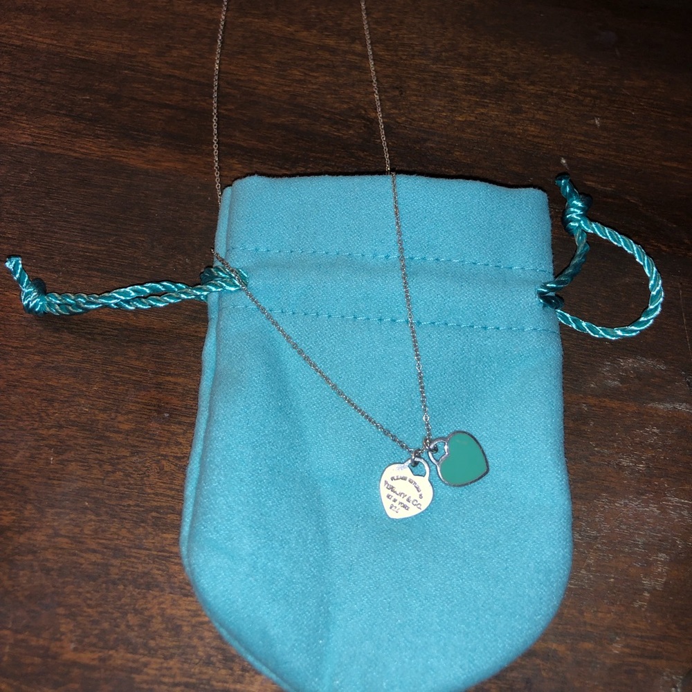 Tiffany mini heart double tag pendant
